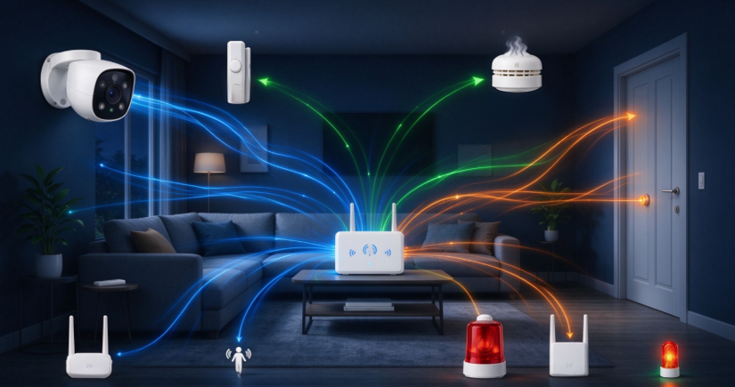 Multi Channel Synchronous Alert System for Home Security