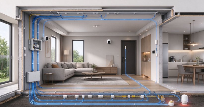 Integrated Home Security Solution with Pre wired Installation During Renovation
